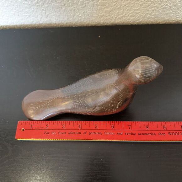 Vintage Mexican Folk Art Tonala Dove Figurine Hand Etched Simple Design - Picture 6 of 6